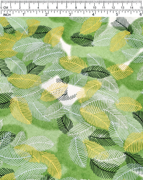 0600 Feather Leaves on Green