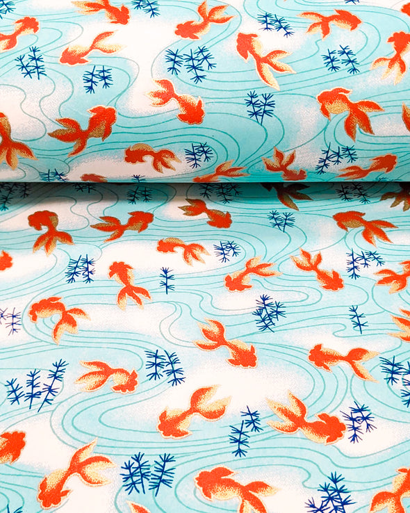 0627 Koi Fishes on Blue