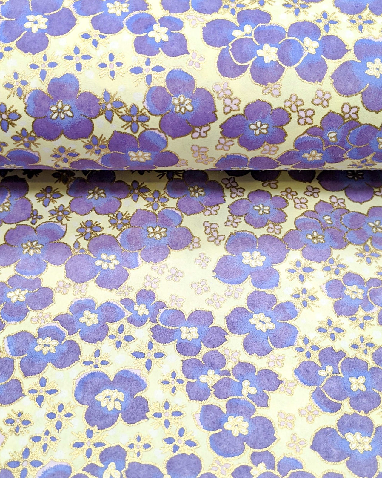 0628 Purple Cherry Blossoms on Cream