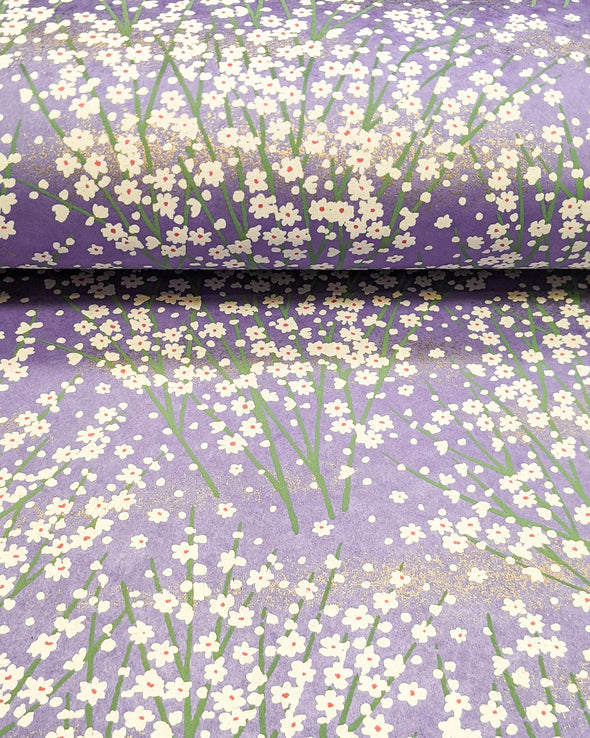 0679 White Flower Bushes on Purple