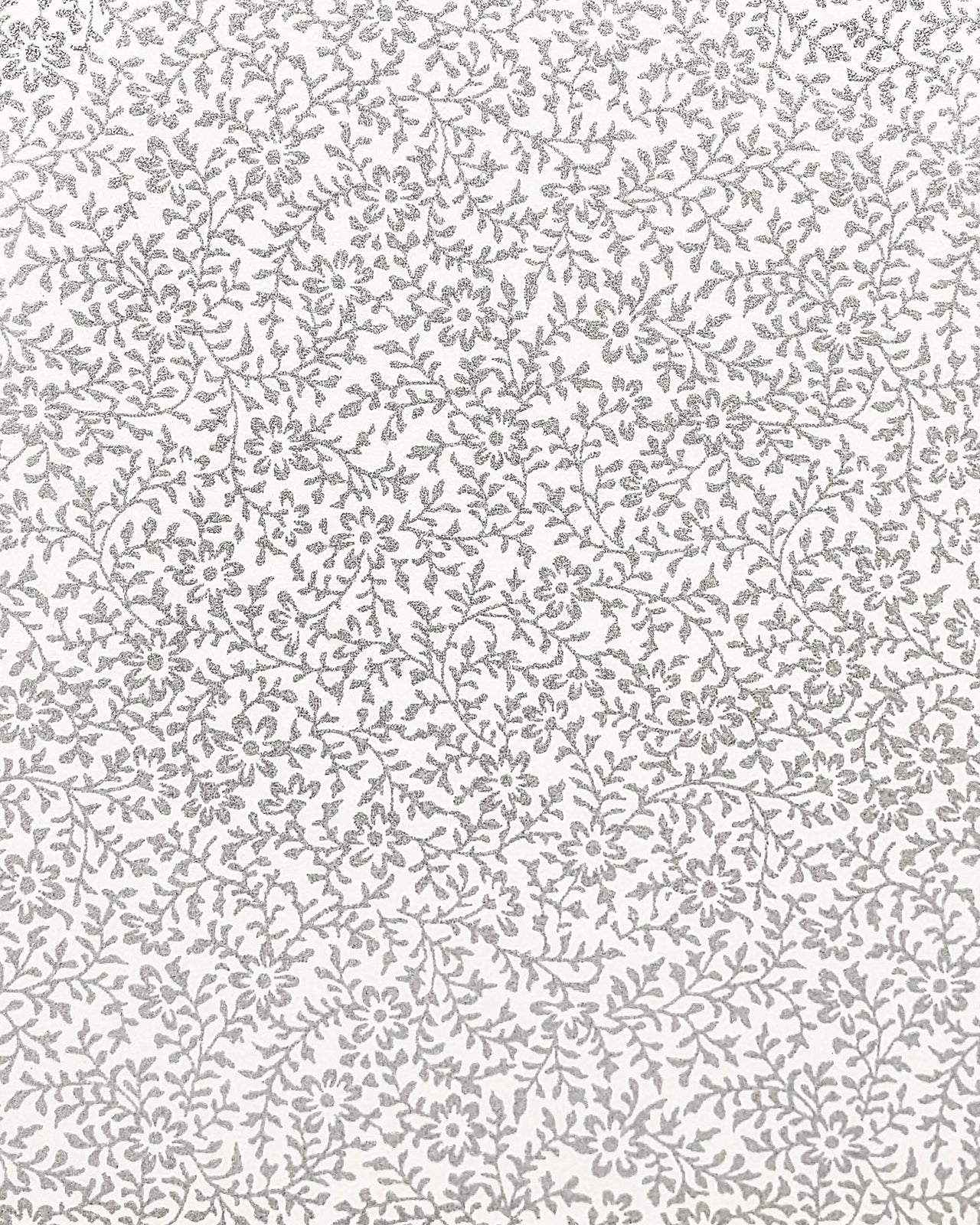 0738 Silver Floral on White