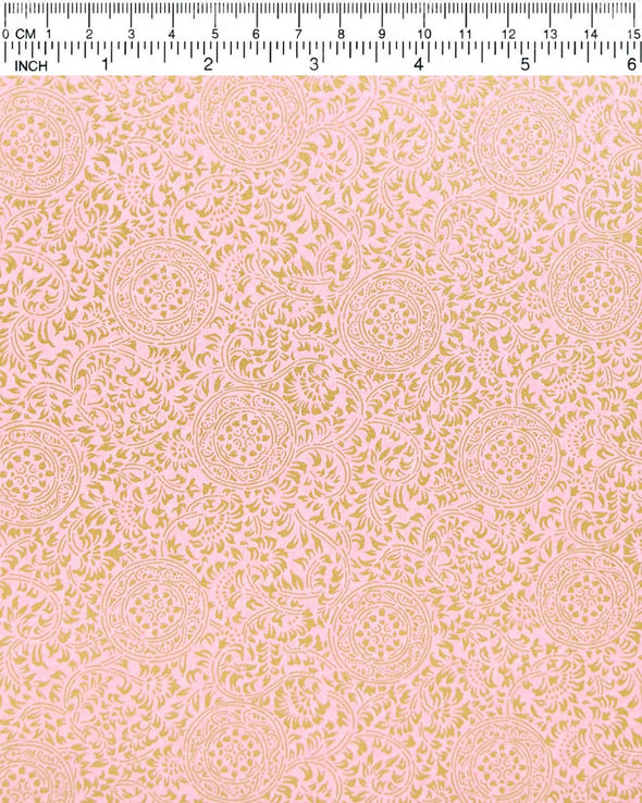 0783 Gold Filigree Circles on Pink