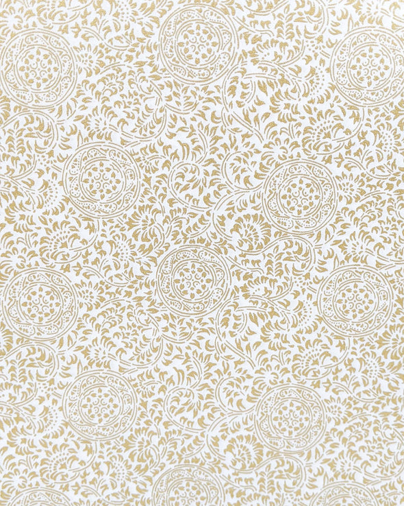 0785 Gold Filigree Circles on White