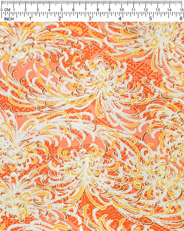 0793 White & Orange Chrysanthemums on Orange