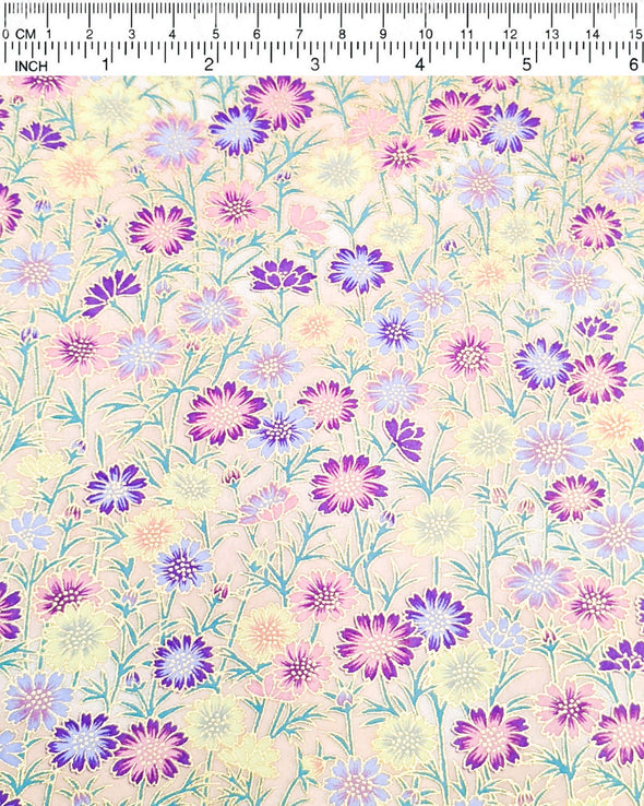 0799 Purple Flower Stalks on Pink