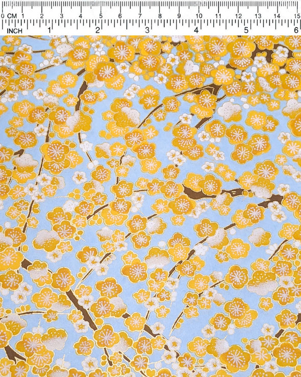 0806 Yellow Plum Blossom Tree on Blue