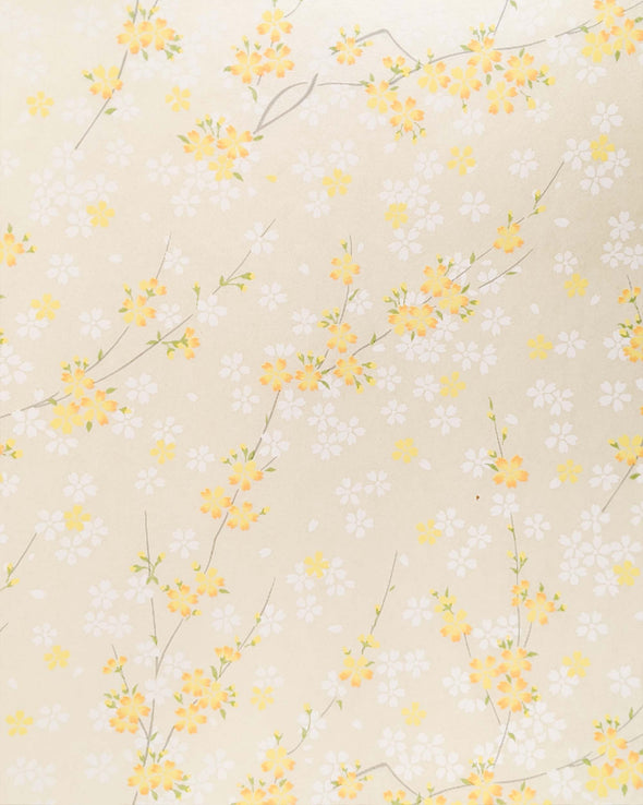 0810 Cherry Blossoms on Pearlescent Yellow