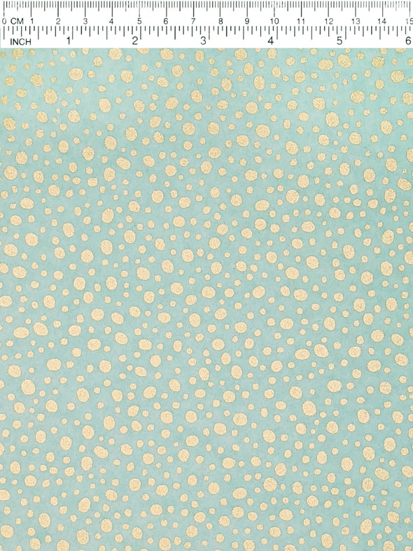 0842 Gold Dots on Turquoise