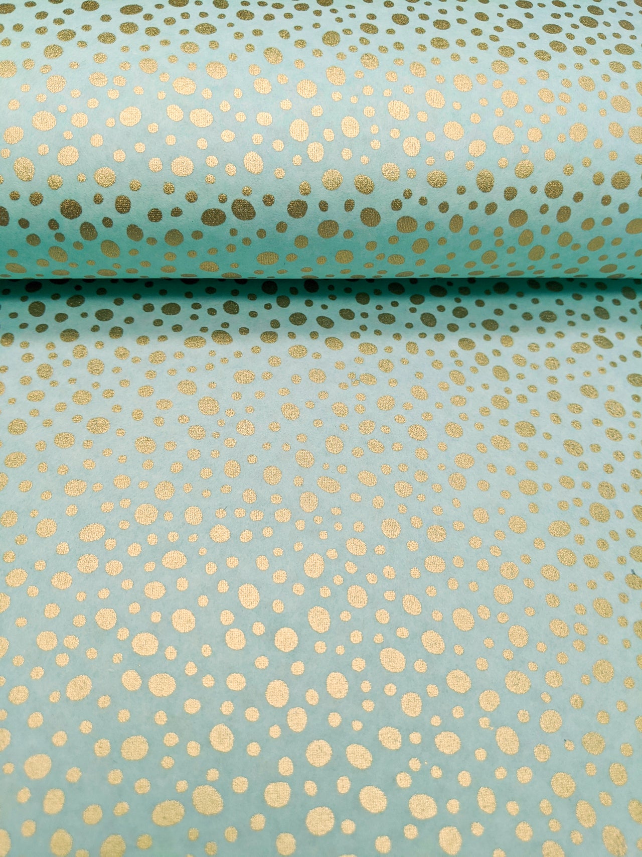 0842 Gold Dots on Turquoise