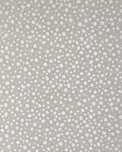 0844 Silver & Gold Dots on Gray