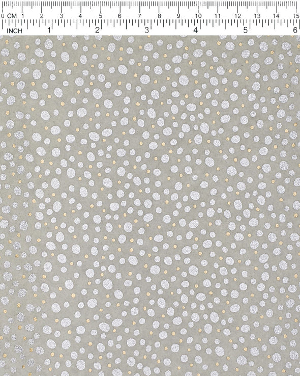 0844 Silver & Gold Dots on Gray