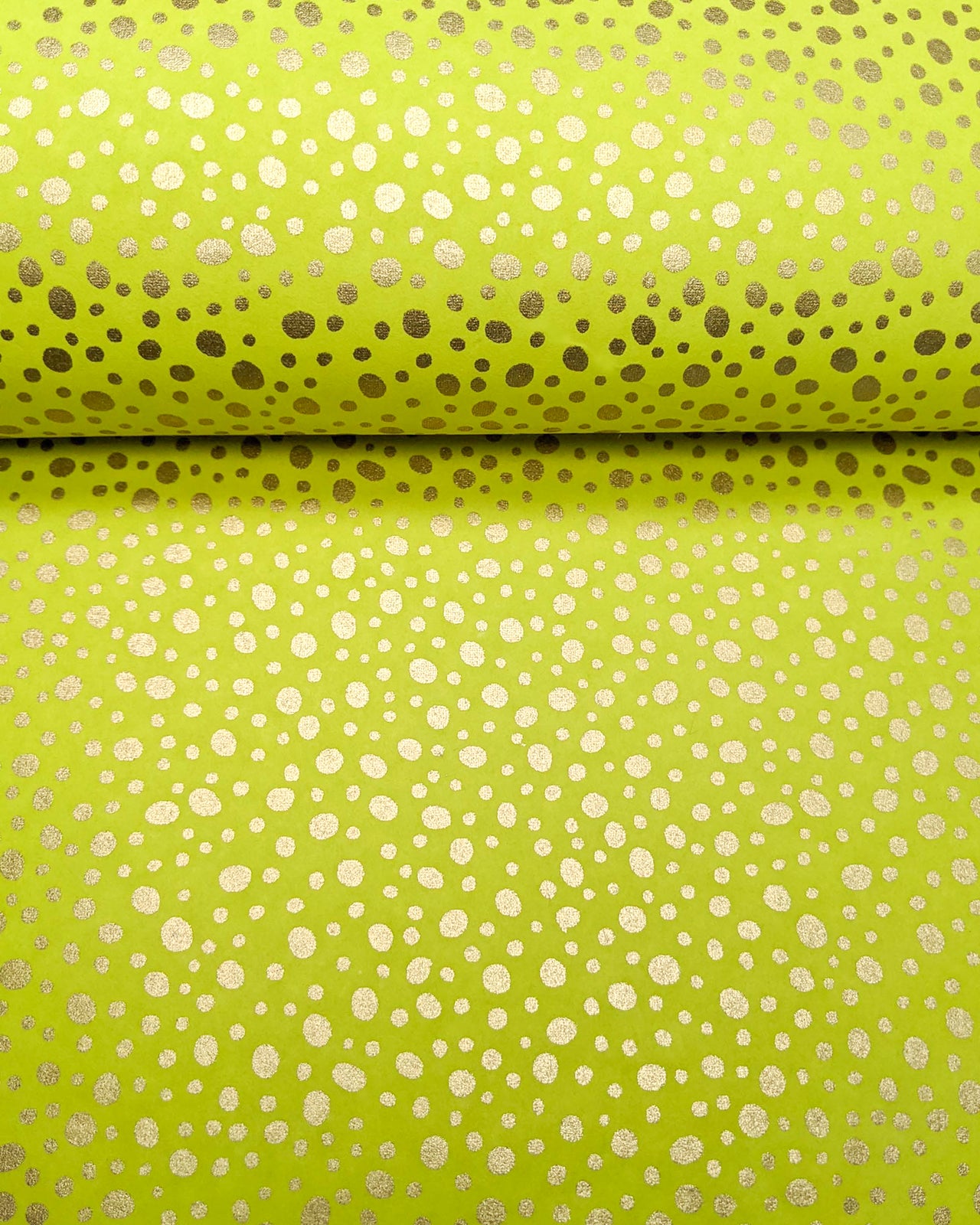 0845 Gold Dots on Yellow Green