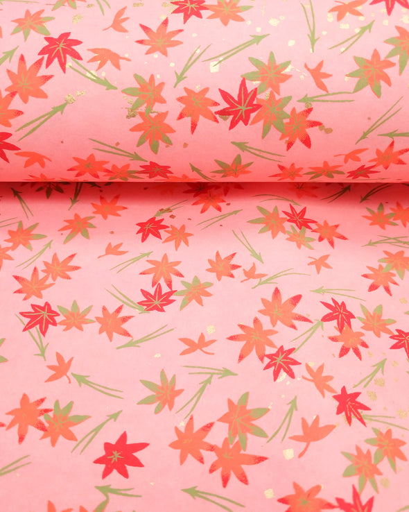 0878 Maple Leaves & Matsuba on Pink