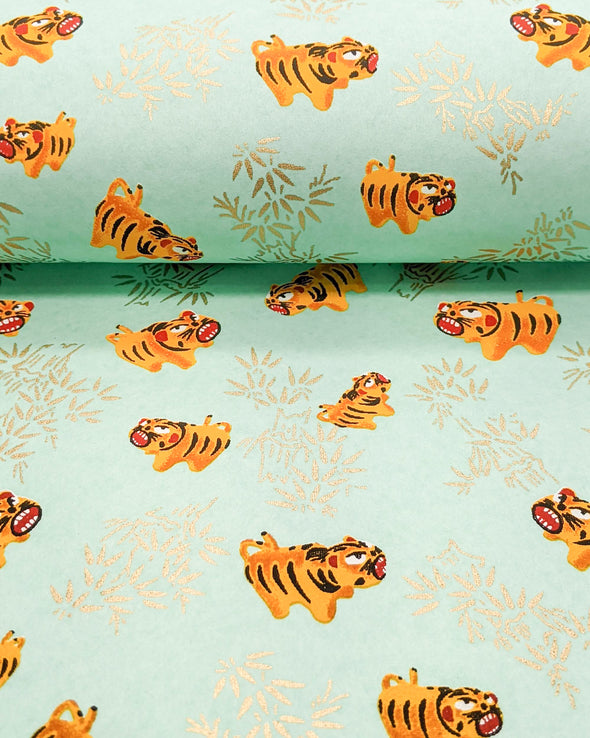0898 Tigers on Turquoise