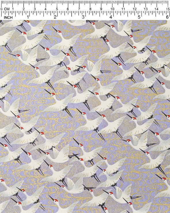 0900 Flock of Cranes on Purple
