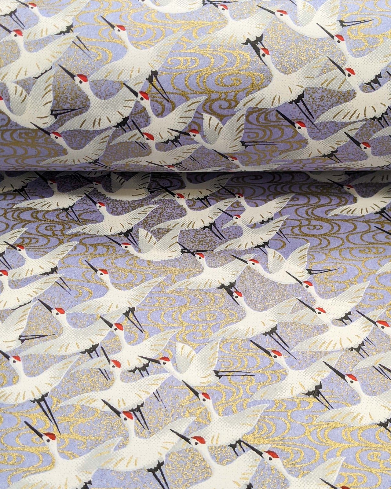 0900 Flock of Cranes on Purple