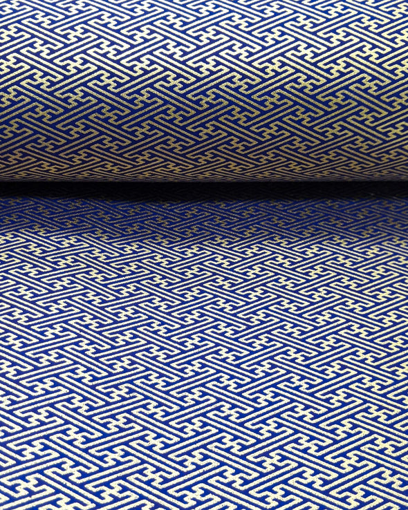 0916 Gold Sayagata Design on Blue