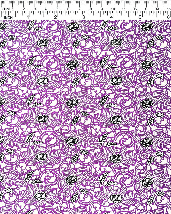 0937 Purple Peonies on White