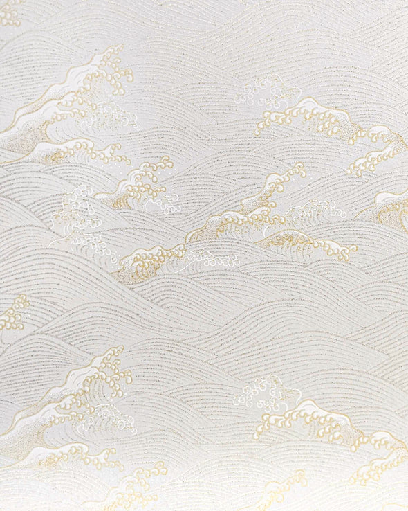 0938 Silver & Gold Waves on White