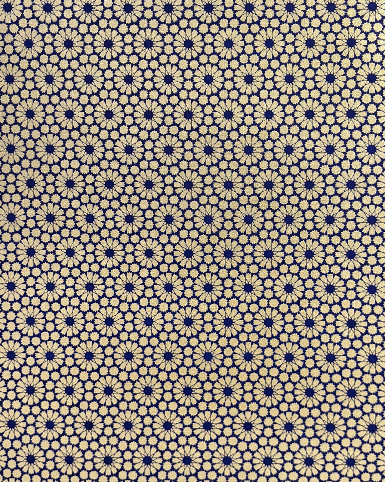 0950 Gold Geometric Circles on Blue