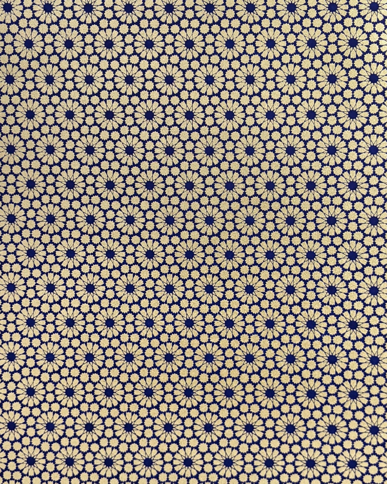 0950 Gold Geometric Circles on Blue