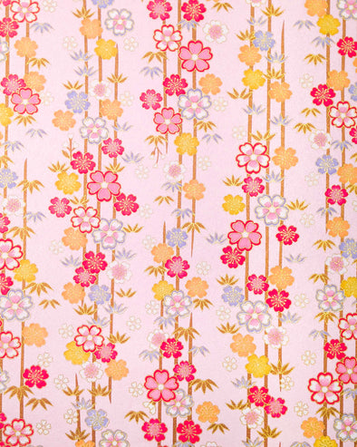 0993 Cherry Blossoms & Bamboo on Pearlescent Pink