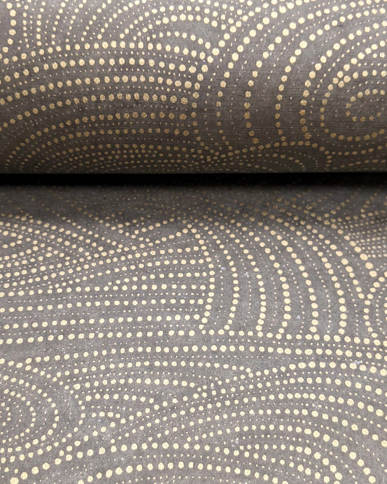 0997 Gold Dotted Swirls on Gray