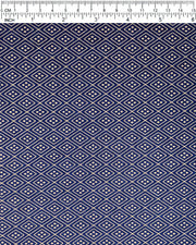 Japanese chiyogami paper featuring a metallic gold traditional hishi design on a dark blue background. 