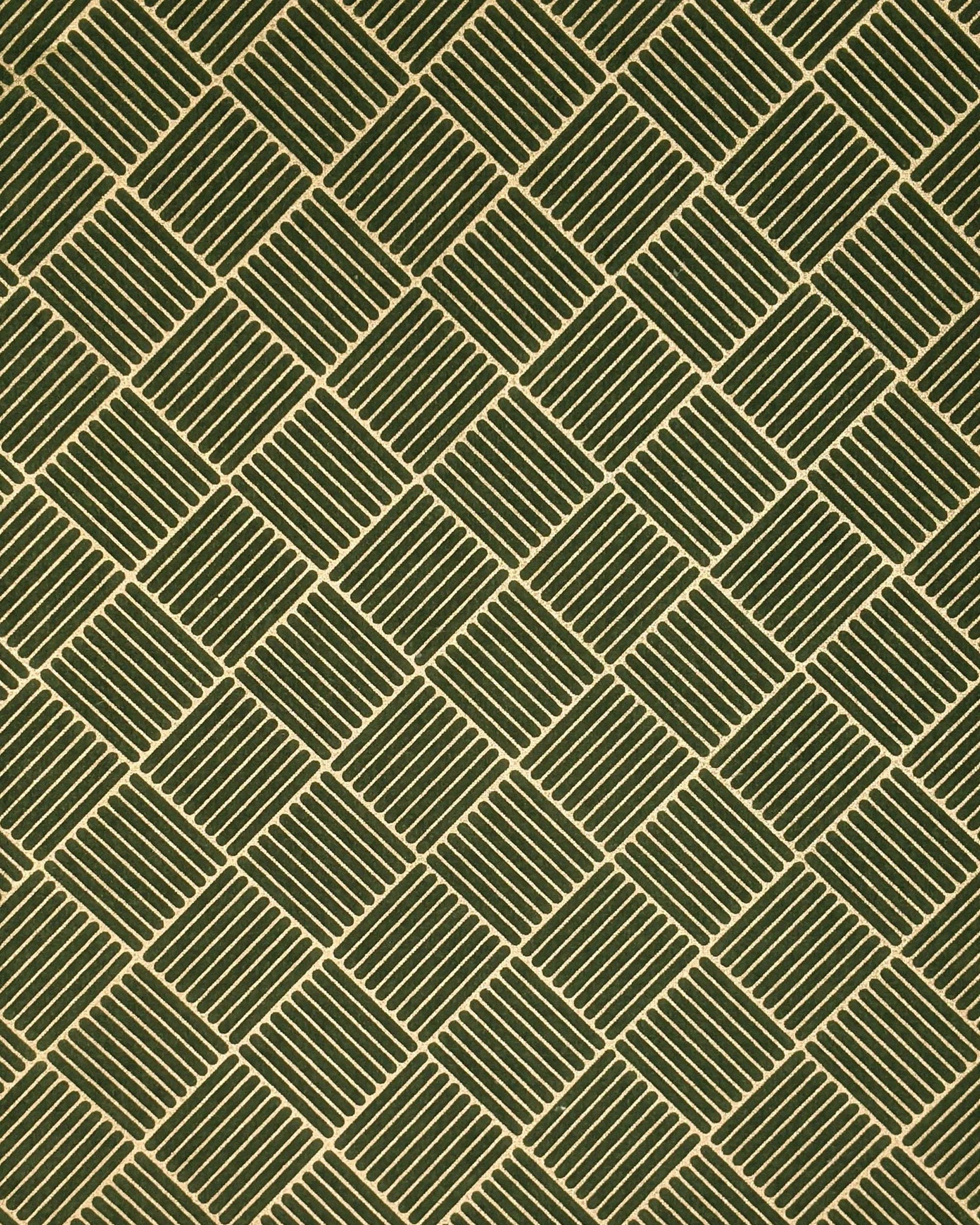 Japanese chiyogami paper featuring a metallic gold traditional san kuzushi (crosshatch) design on a dark green background.