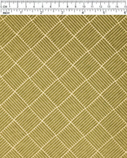 Japanese chiyogami paper featuring a metallic gold traditional san kuzushi (crosshatch) design on a light green background.