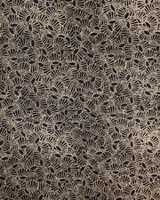 Japanese chiyogami paper featuring metallic gold dotted temari balls on a black background.