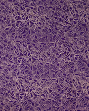 Japanese chiyogami paper featuring metallic gold dotted temari balls on a purple background.
