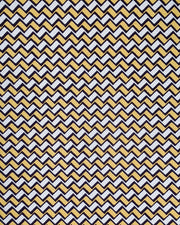 Japanese chiyogami paper featuring a navy blue, metallic silver, and metallic gold zigzag chevron pattern.