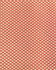 This design features a traditional oval shippo pattern in metallic gold with four white dots in the center on a red background.